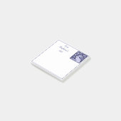 ブルーパーソナライズされた&ホワイトバニーラビットタイルデルフト ポストイット (アングル)