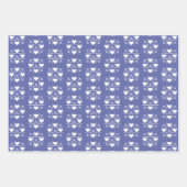 ブルーパーソナライズされたXOXOカップル結婚ズ記念日 ラッピングペーパーシート (正面)