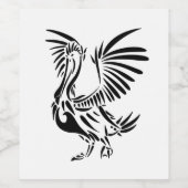 ブルーパーソナルのトライバルペリカンアート ワインラベル (シングルラベル)