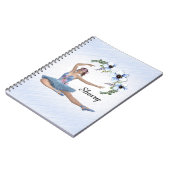 ブルーパーソナルネームのバレリーナ ノートブック (左側)