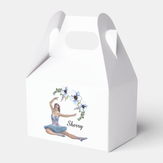 ブルーパーソナルネームのバレリーナ フェイバーボックス (正面サイド)