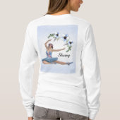 ブルーパーソナルネームのバレリーナ Tシャツ (裏面)