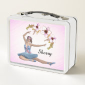 ブルーパーソナルピンクのバレリーナ メタルランチボックス (裏面)