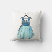 ブルーパーティードレスヴィンテージレトロプロムファッション1950s クッション (正面)