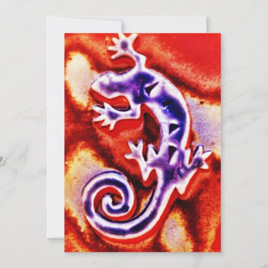 ブルーパープファンキールオレンジリザードゲッコ南西部 招待状 (裏面)