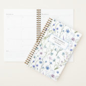 ブルーパープルかわいらしワイルドフラワー花柄2026 プランナー手帳 (ディスプレー)