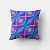 ブルーパープルとアクアパタサイケデリックーン クッション (裏面)