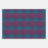 ブルーパープルとピンクサークルマンダラ ラッピングペーパーシート (正面)