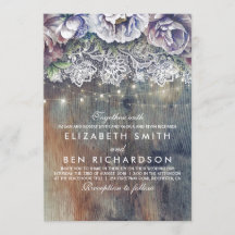 ブルーパープルとプラムのヴィンテージフローラレース結婚ズ