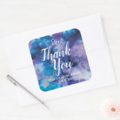 ブルーパープルの水の色結婚は、お願い スクエアシール (封筒)