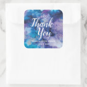 ブルーパープルの水の色結婚は、お願い スクエアシール (バッグ)