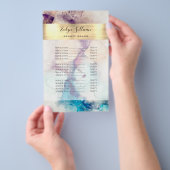 ブルーパープルの水彩及び金箔の価格表 チラシ (ハンドル)