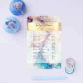 ブルーパープルの水彩及び金箔の価格表 チラシ (シングル)