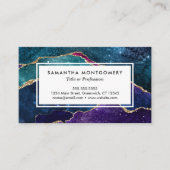 ブルーパープルアクア金ゴールド静脈瑪瑙カスタム事業 名刺 (正面)