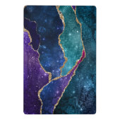 ブルーパープルアクア金ゴールド静脈瑪瑙モノグラム ミニクリップボード (裏面)