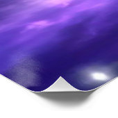 ブルーパープルアクリル絵を描銀河系光沢ポスター ポスター (コーナー)