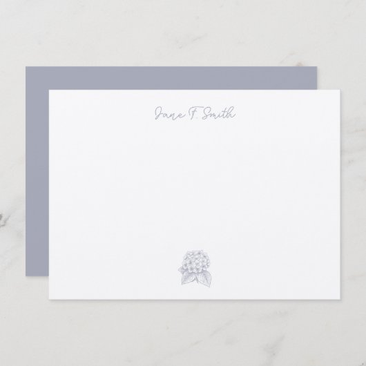 ブルーパープルアジサイ花アイコン絞り固定 サンキューカード (正面/裏面)