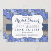 ブルーパープルアジデンシアウッドブライダルシャワー 招待状 (正面/裏面)