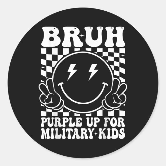 ブルーパープルアップ軍隊キッズ月軍隊Ch ラウンドシール (正面)