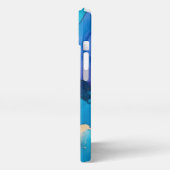 ブルーパープルアルコールアートガーリー金ゴールド iPhoneケース (左側面)