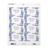 ブルーパープルウィステリアフローラ差出人住所 ラベル (フルシート)