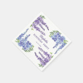 ブルーパープルウィステリアフローラ緑誕生日 スタンダードカクテルナプキン (角)