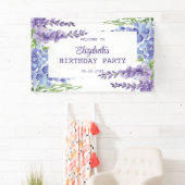 ブルーパープルウィステリアフローラ緑誕生日 横断幕 (インサイチュ)