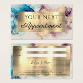 ブルーパープルウォーターカラーアポイントメントカード (正面&裏面)