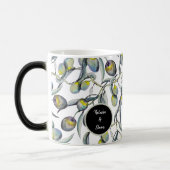 ブルーパープルウォーターカラーオリーブブランチ モーフィングマグカップ (左)