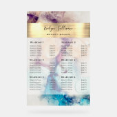 ブルーパープルウォーターカラーゴールドフォイル価格リスト アクリルサイン (正面)