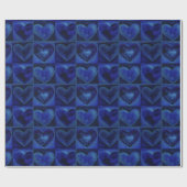 ブルーパープルウォーターカラーハートアー絵を描トハート ラッピングペーパー (フラット)