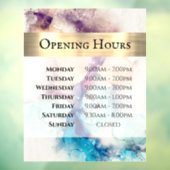 ブルーパープルウォーターカラー開館時間ウィンドウの固定 ウィンドウサイン (シート3)