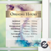 ブルーパープルウォーターカラー開館時間ウィンドウの固定 ウィンドウサイン (ホーム)