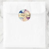 ブルーパープルウォーター色とゴールドフォイル ラウンドシール (バッグ)