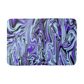 ブルーパープルエレガントブラックウォーターモダンカラー バスマット (正面)
