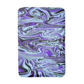 ブルーパープルエレガントブラックウォーターモダンカラー バスマット (正面縦)