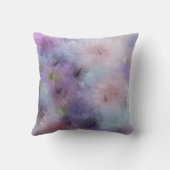 ブルーパープルエレガント抽象芸術花テンプレート クッション (裏面)