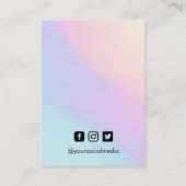 ブルーパープルオレンジ色のグラデーションイヤリングディスプレイカード 名刺 (裏面)