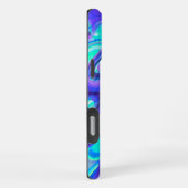 ブルーパープルカラフル抽象芸術大理石テクスチャリキュイ iPhoneケース (右側面)