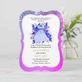 ブルーパープルキンセアニラブルーエレガントフローラ 招待状 (スタンド正面)