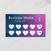 ブルーパープルグラディエントシンプルのロゴを追加ソーシャルメディア ロイヤリティカード (正面)