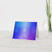 ブルーパープルグラディエントバルミツワーはっきりしたレトロボホ サンキューカード (裏面)