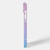 ブルーパープルグラデーショングリッターパーソナライズされた Case-Mate iPhoneケース (裏面 / 左)