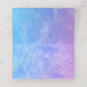 ブルーパープルグラデーションブライト・ウォーター・カラー・パーティー結婚ズ プレイスカード (内部開封)