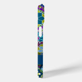 ブルーパープルグリーンレトロフローラルパターン名 Case-Mate iPhoneケース (裏面 / 右)