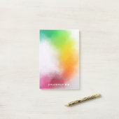 ブルーパープルグリーン赤オレンジエレガント黄 ポストイット (デスク上)