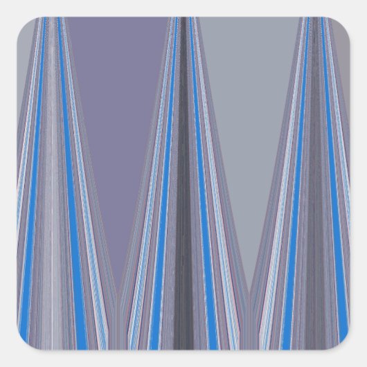 ブルーパープルグレーシェブロンアートプリント スクエアシール (正面)