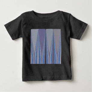 ブルーパープルグレーシェブロンアートプリント ベビーTシャツ