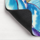 ブルーパープルゴシック水彩画バラ美術 マウスパッド (コーナー)