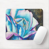 ブルーパープルゴシック水彩画バラ美術 マウスパッド (マウス)